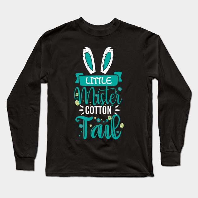 Kids Little Mister Cotton Tail - Boys Easter Bunny Rabbit Ears Long Sleeve T-Shirt by ScottsRed